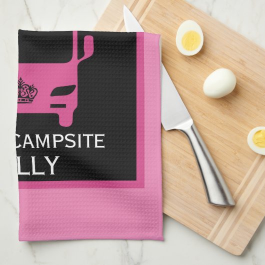 Königin des Campings Geschirrtuch (Viertel Falte)