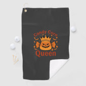 Königin des Candy Corn Halloween-Krone Fledermäuse Golfhandtuch (Insitu)