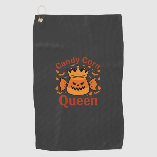 Königin des Candy Corn Halloween-Krone Fledermäuse Golfhandtuch (Vorderseite)