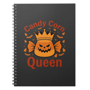 Königin des Candy Corn Halloween-Krone Fledermäuse Notizblock