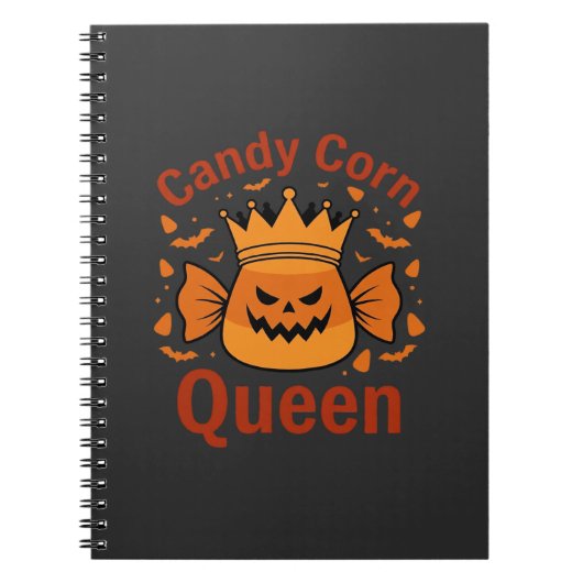 Königin des Candy Corn Halloween-Krone Fledermäuse Notizblock (Vorderseite)