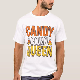 Königin des Candy Corn Vintage Halloween T-Shirt D