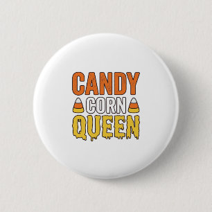 Königin des Candy Corn Vintage-Halloween-T-Shirt-D Button