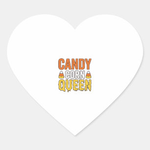 Königin des Candy Corn Vintage Halloween T-Shirt D Herz-Aufkleber