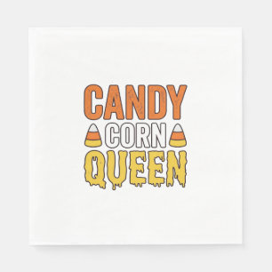Königin des Candy Corn Vintage-Halloween-T-Shirt-D Serviette