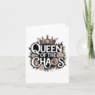 Königin des Chaos Bold Gem Crown & Floral Karte