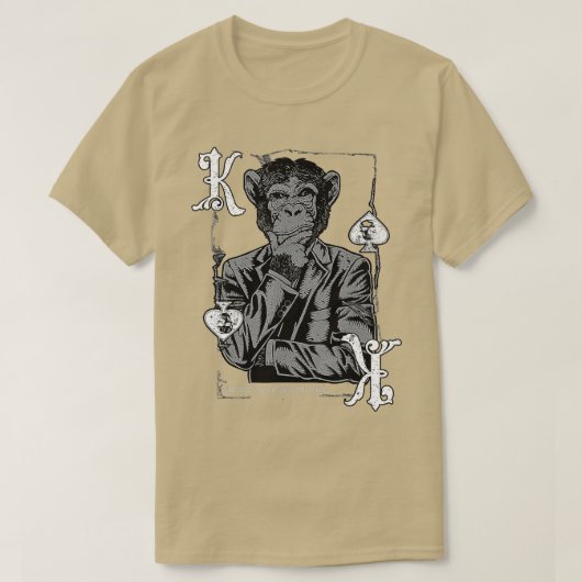 Königin des Geistigen Affen - Vintager Poker T-Shirt (Design vorne)
