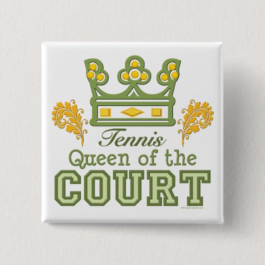 Königin des Gerichts-Tennis-Knopfes Button (Vorderseite)