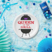 Königin des Grills, Lila kronenrot Pappteller (Party)