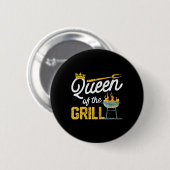 Königin des Grills Lustiges geräuchertes Fleisch B Button (Vorne & Hinten)