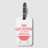 Königin des Grills, rosa Gepäckanhänger (Vorderseite Vertikal)