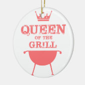 Königin des Grills, rosa Keramik Ornament (Links)
