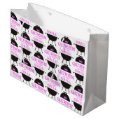 Königin des Grills, rosa Kronenrosa Große Geschenktüte (Vorderseite Schrägansicht)