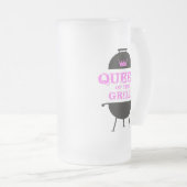 Königin des Grills, rosa Kronenrosa Mattglas Bierglas (VorderseiteRechts)