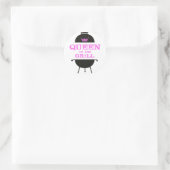 Königin des Grills, rosa Kronenrosa Runder Aufkleber (Tasche)