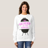 Königin des Grills, rosa Kronenrosa Sweatshirt (Vorne ganz)