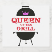 Königin des Grills, rosa Kronenrot Bierflaschenetikett (Einzelnes Label)