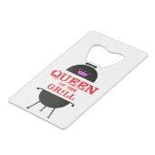 Königin des Grills, rosa Kronenrot Geldbeutel Flaschenöffner (Vorderseite Schrägansicht)