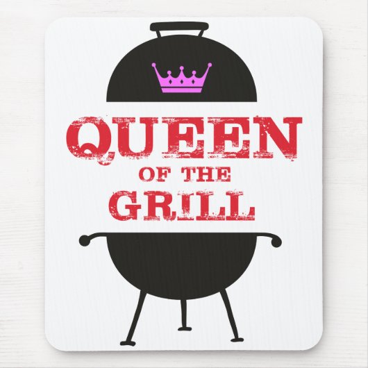Königin des Grills, rosa Kronenrot Mousepad (Vorne)