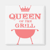 Königin des Grills, rosa Magnet (Vorne)