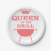 Königin des Grills, rosa Pappteller (Vorderseite)
