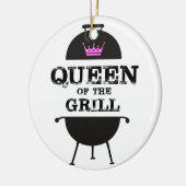 Königin des Grills, schwarz-rosa Krone Keramik Ornament (Links)