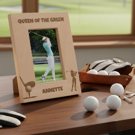 Königin des grünen weiblichen Golfers Geätzte Rahmen