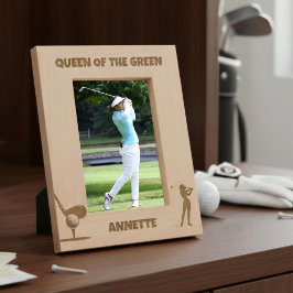 Königin des grünen weiblichen Golfers Geätzte Rahmen