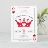 Königin des Heart Casino Poker Card Girl Babydusch Einladung (Stehend Vorderseite)