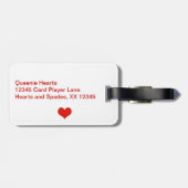 Königin des Herz-Karten-Gepäckanhängers Gepäckanhänger (Rückseite horizontal)
