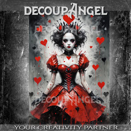 Königin des Herzens #2 - Decoupage- Seidenpapier