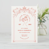 Königin des Herzens Einladung zum Geburtstag (Stehend Vorderseite)