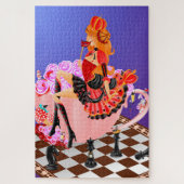 Königin des Herzens im Teakup der Blume Puzzle (Vertikal)