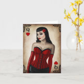 Königin des Herzens Karte (Gelbe Blume)