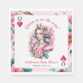 Königin des Herzens Kartenspielen Rosa Babydusche Serviette (Vorderseite)