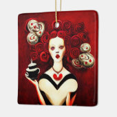 Königin des Herzens Keramikornament (Links)