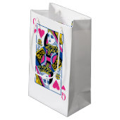 Königin des Herzens Kleine Geschenktüte (Rückseite Schrägansicht)