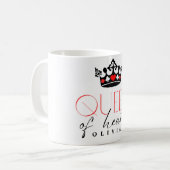 Königin des Herzens Krone Kaffeetasse (Vorderseite Links)