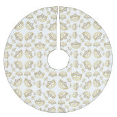 Königin des Herzens Kronen-Tiara-Baummusterrock Polyester Weihnachtsbaumdecke (Vorderseite)