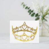 Königin des Herzens Kronen Tiara Postkarte (Stehend Vorderseite)