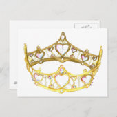 Königin des Herzens Kronen Tiara Postkarte (Vorne/Hinten)