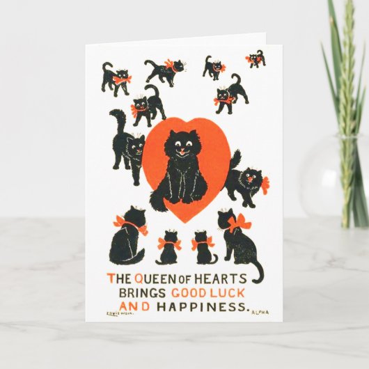 Königin des Herzens, Louis Wain Karte (Vorderseite)