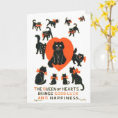 Königin des Herzens, Louis Wain Karte (Gelbe Blume)