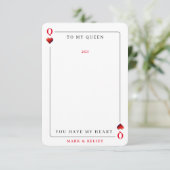 Königin des Herzens Poker Foto Valentinstag Karte (Stehend Vorderseite)