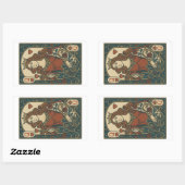 Königin des Herzens — Portrait "Art Nouveau Rosewo Rechteckiger Aufkleber (Blatt)