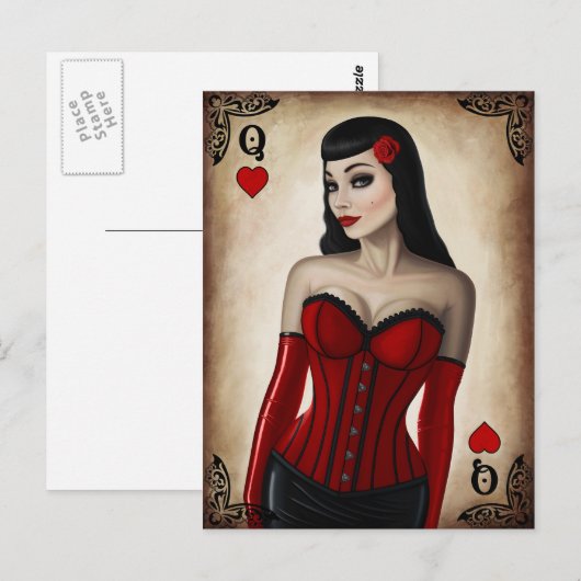 Königin des Herzens Postkarte (Vorne/Hinten)