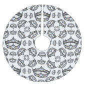 Königin des Herzens Silber Kronen Tiaras weißen Ba Polyester Weihnachtsbaumdecke (Vorderseite)