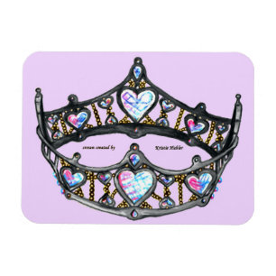 Königin des Herzens Silver Crown Tiara Pale Pink L Magnet