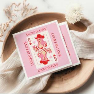 Königin des Herzens Spielkarten Bachelorette Serviette
