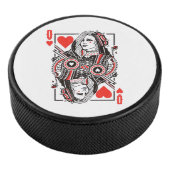 Königin des Herzens, überspannte Grafik, Spielkart Eishockey Puck (3/4)